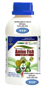 Dinh dưỡng sinh học bung đọt kích rễ xanh lá dày lá Amino Fish chai 1 lít