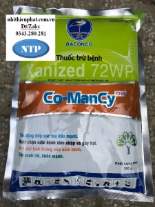 Trừ Nấm Bệnh COMACY 72WP  phòng trừ bệnh thán thư trên dưa hấu, bệnh loét sọc mặt cạo trên cây cao su, bệnh mốc sương trên cây nho, bệnh sương mai trên cây vải và cà chua