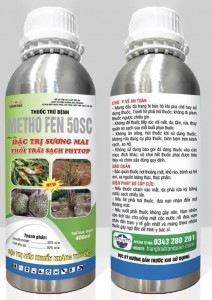 METHO FEN 50SC –ĐẶC TRỊ SƯƠNG MAI Thối hông thối núm  trên sầu riêng cam quýt bưởi rau màu cà chua dưa leo bầu bí ớt chai 400ML