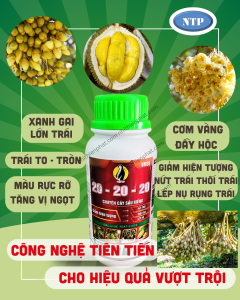 PHÂN BÓN LÁ NPK 20 -20-20+TE  ra hoa nhiều, chống rụng hoa và trái non Dạng GEL CHAI 500ml